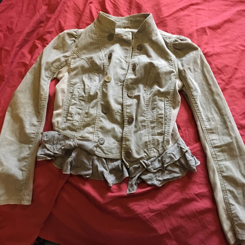 Free People Beige Corduroy Jacket
